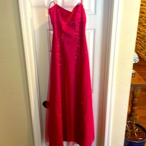 Pink formal spaghetti strap Prom dress. Worn once. Size 5/6. No stains